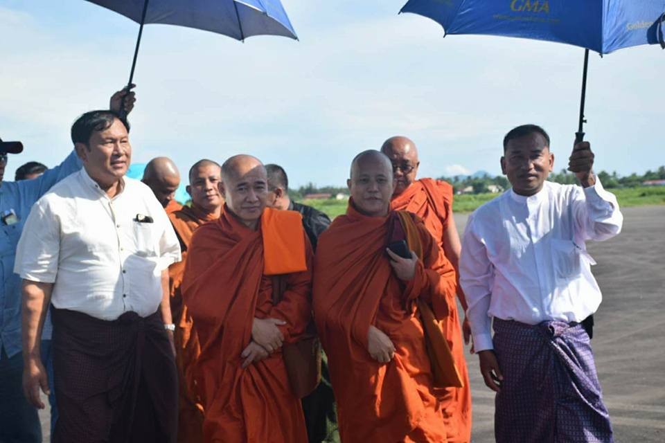 Myanmar's Buddhist Wirathu arrived in Sittwe, Rakhine State today