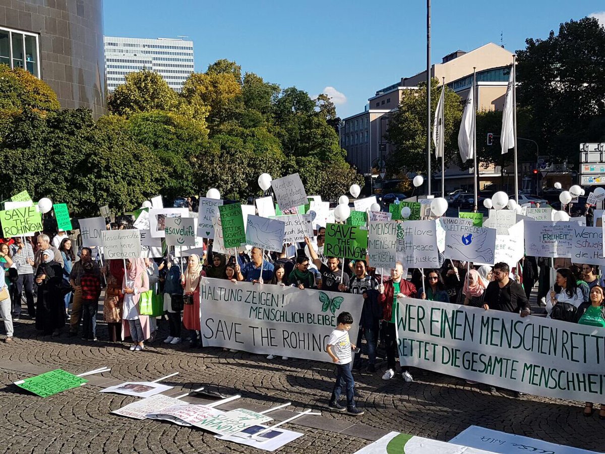Protest in Düsseldorf Germany  against Rohingya genocide in Myanmar