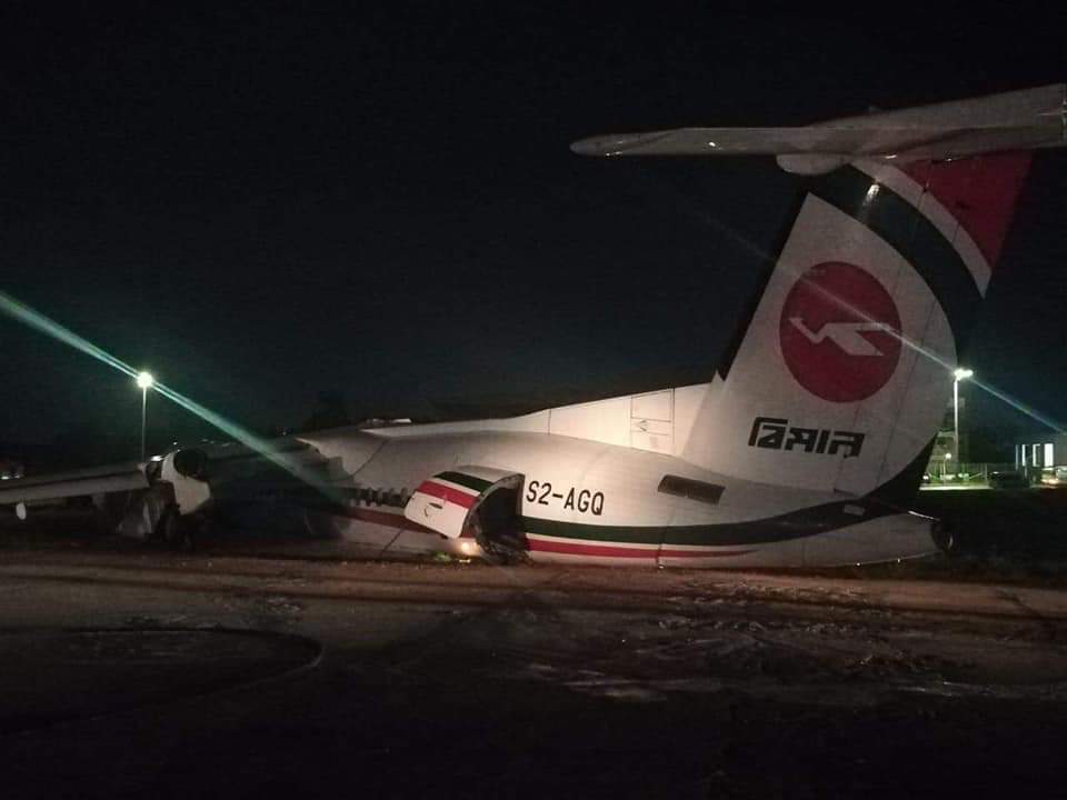 A Biman Bangladesh Airlines DHC-8-402Q Dash 8 was involved in an accoident at Yangon Airport, Myanmar     