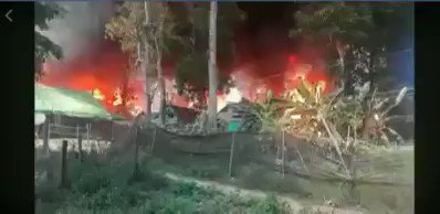 Video footage. Myanmar army burned down Ngya Yone Taung village in Buthidaung township, Rakhine State, when internet is cutting off on 14 July 2019