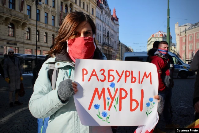 In Prague, Czechia, activists from Belarus and Myanmar held a joint protest rally against repression and police brutality in the native countries