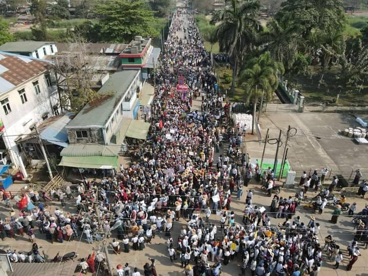 Peaceful protest in Myawaddy today
