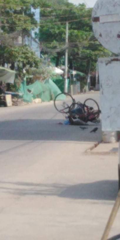 North Okkalapa, Yangon:   public properties including trishaws and motorcycles were destroyed by Myanmar security forces   