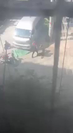 Myanmar security forces beating two motorcyclists in Zawdika Street, Tamwe, Yangon