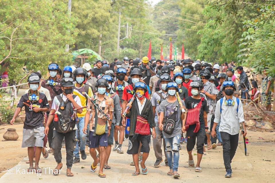 Monywa, largest city in Sagaing Region is still strong with anti-coup protests despite junta's forces fatal shootings in the past days. Photo via local media taken today