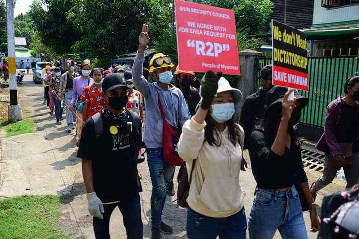 Walking Strike protest in Insein, Yangon despite brutal mass killing by Military