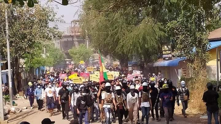 Monywa public rallies continue with full force despite limited internet connection