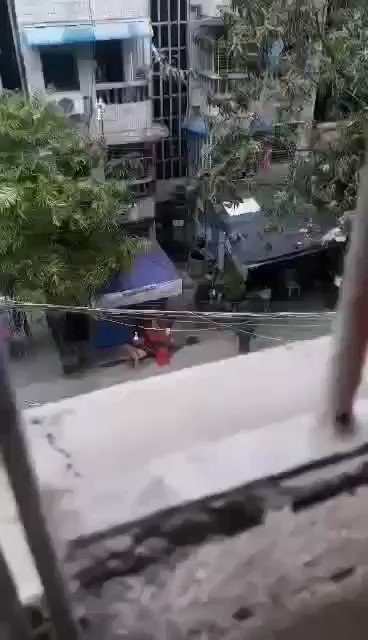 Kyauk Myaung, Tamwe, Yangon:  Myanmar security forces abducted more than 15 civilians within an hour. Mostly young people. This video filmed in Dhama Sein Dar Street.