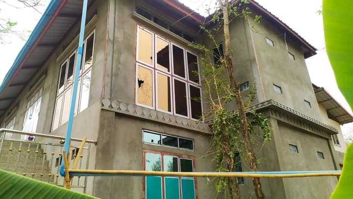 Tha Pyay Aye village in Yin Mar Bin Tsp, Sagaing Region deserted.   All villagers fled as Myanmar security forces raided the village to abduct a presiding monk at a monastery.  