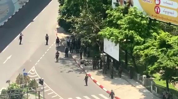 Yangon: EXPLOSION around 12:16pm near Padonma park, Myaynigone, Yangon.  This video taken before explosion. Shows a lot of SAC junta activity  