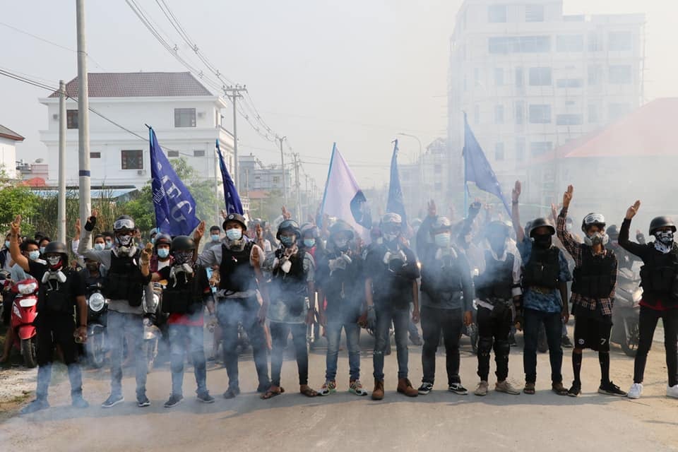 Engineers in Mandalay  staged a protest against the junta on Thursday evening, despite ongoing crackdowns by the security forces. (Photo: CJ)  