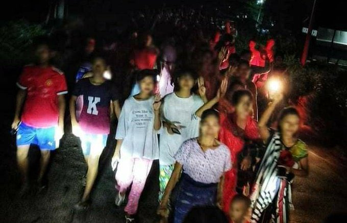 Anti dictatorship marching #CandleLightStrike in Amyint Tite village, Monywa tonight