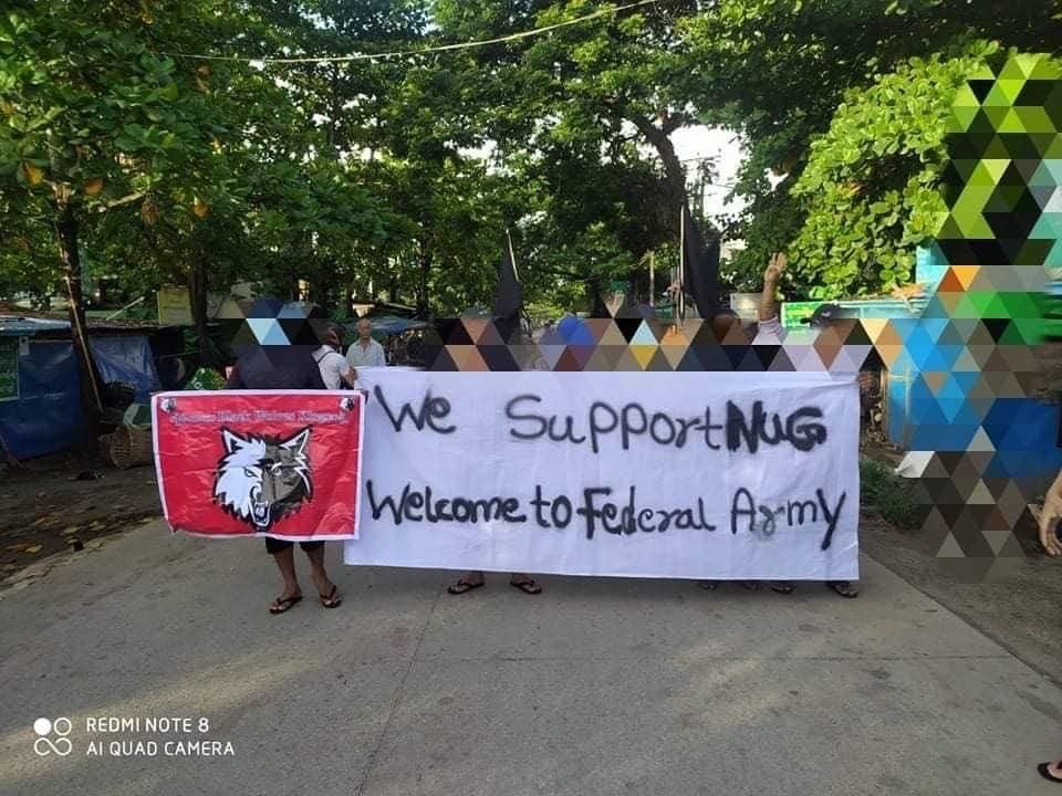 Workers in Hlaing Tharyar, a township on western outskirts of Yangon and the site of a brutal crackdown by Myanmar's military junta in mid-March, staged a protest today (May 24), despite arrests and killings by the coup government  Photos-CJ  