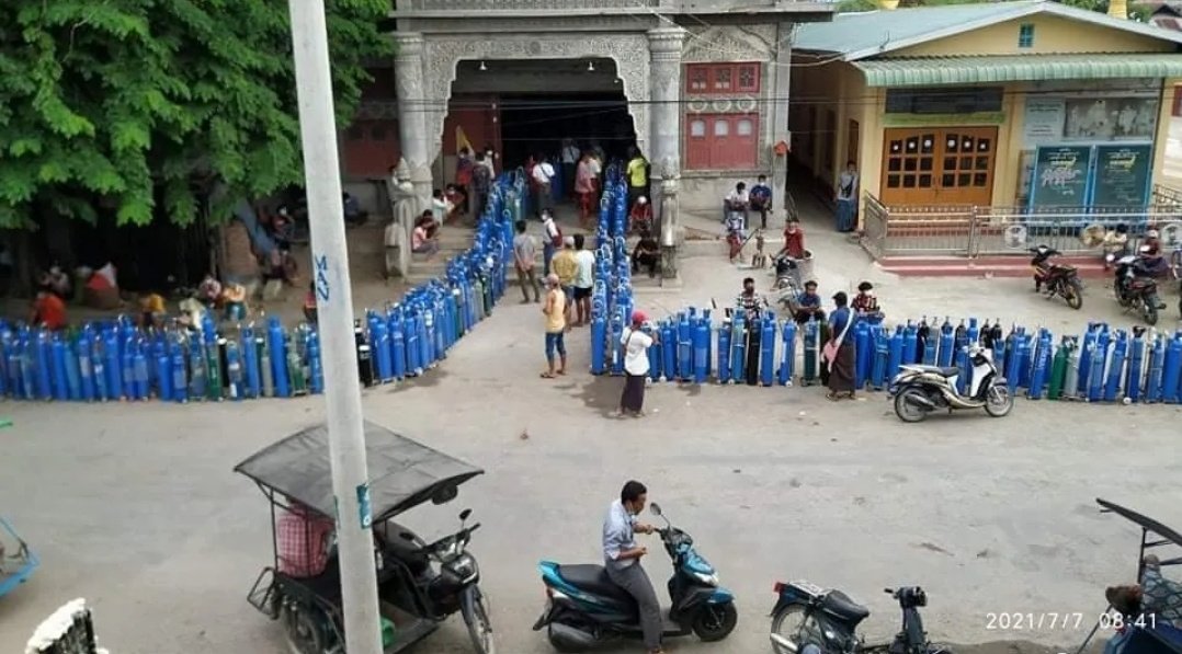 Many expressing concerns about the rising Covid19 infections & deaths in Kalay Sagaing region in Myanmar. Reports of cemeteries filling up fast & lack of oxygen tank supplies there. Since the Feb 1 militarycoup, healthcare system has been disrupted 