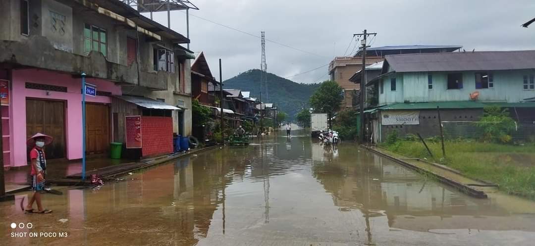 There is flooding in Tanintharyi Region due to heavy rain.