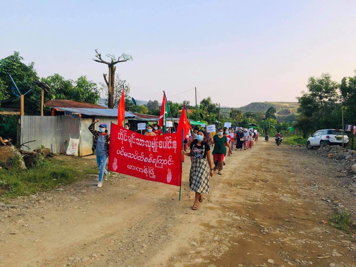 [October 24] The internet has been cut off for more than two months in Hpakant, Kachin State. People are still on the street protesting against the military dictatorship.  Internet shutdown/information blackout cannot silent their hunger for freedom.  