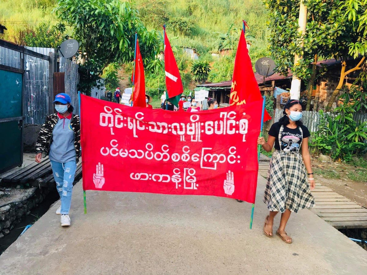 [October 24] The internet has been cut off for more than two months in Hpakant, Kachin State. People are still on the street protesting against the military dictatorship.  Internet shutdown/information blackout cannot silent their hunger for freedom.  