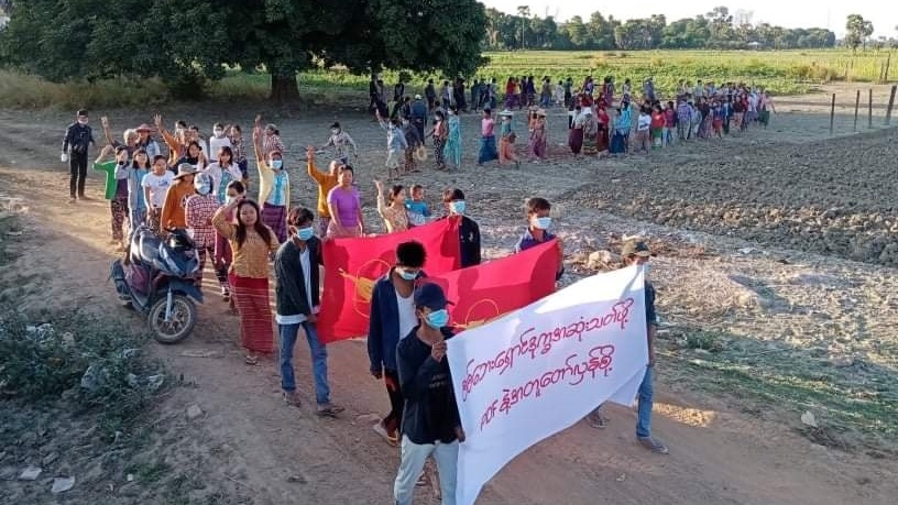 Latpadaung လက်ပတောင်း copper mining zone in Sagaing protest today- Day 322 under CoupAttempt