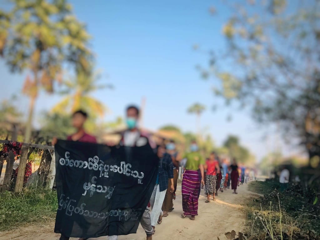 Rebels march in Tangse On January 25, a group of local people staged a protest rally in Tangse Township on January 25.