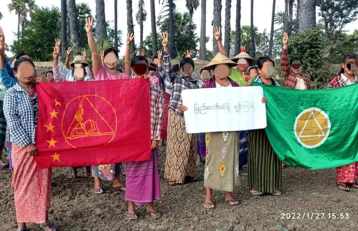 Myaing Township Basic Education General Strike Committee and the people staged a joint protest on January 27. Photo - BEGSC-MYAING