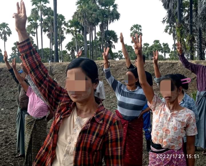 Myaing Township Basic Education General Strike Committee and the people staged a joint protest on January 27. Photo - BEGSC-MYAING