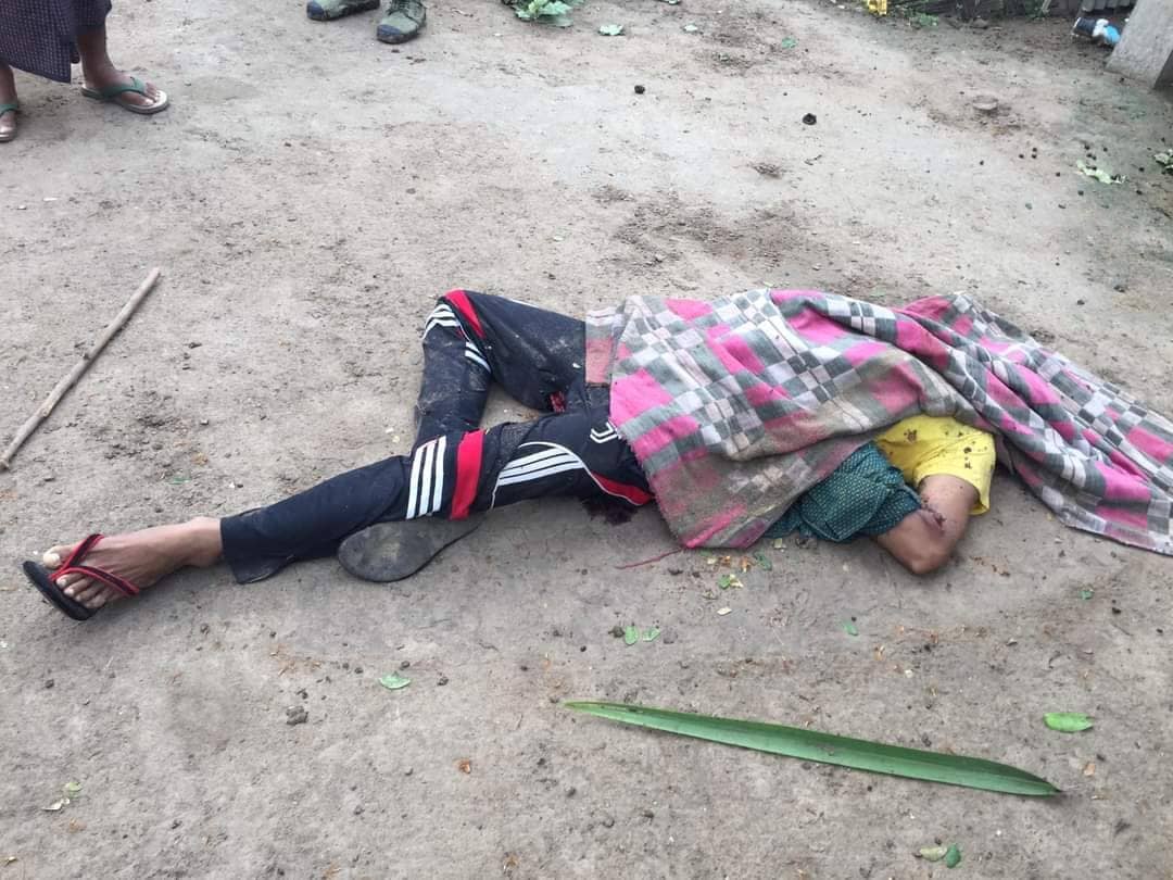 Junta soldiers have killed three civilians and torched 64 houses in Sagaing Region's Tabayin Township since April 19, according to local residents. (Photo: CJ)   