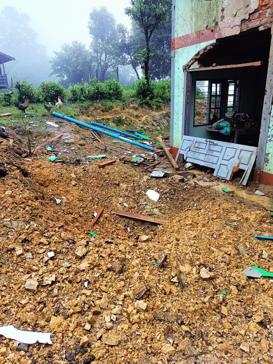 Two residents were killed and scores were injured when junta troops bombed two villages in Chin State's Mindat from the air for no reason on Saturday morning, said the Mindat People's Authority and villagers. (Photo: Ling Yaw Law Thang) 