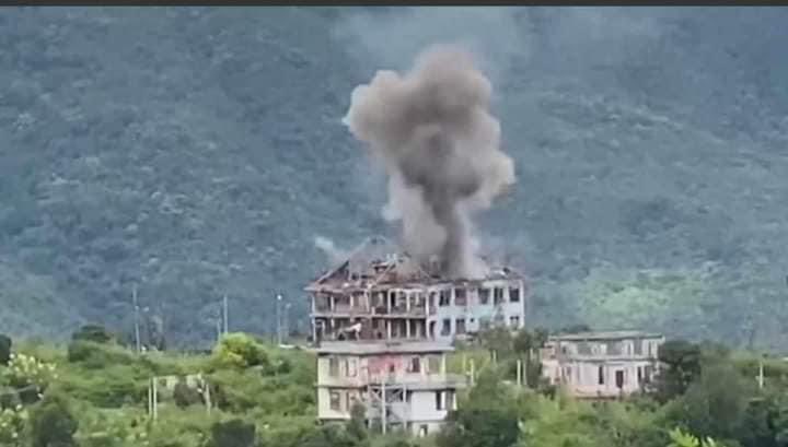 Myanmar junta reportedly carrying out multiple bombing raids on Thantlang in battles against Chin state opposition forces. The junta has turned more to air strikes as its overstretched forces struggle across the country