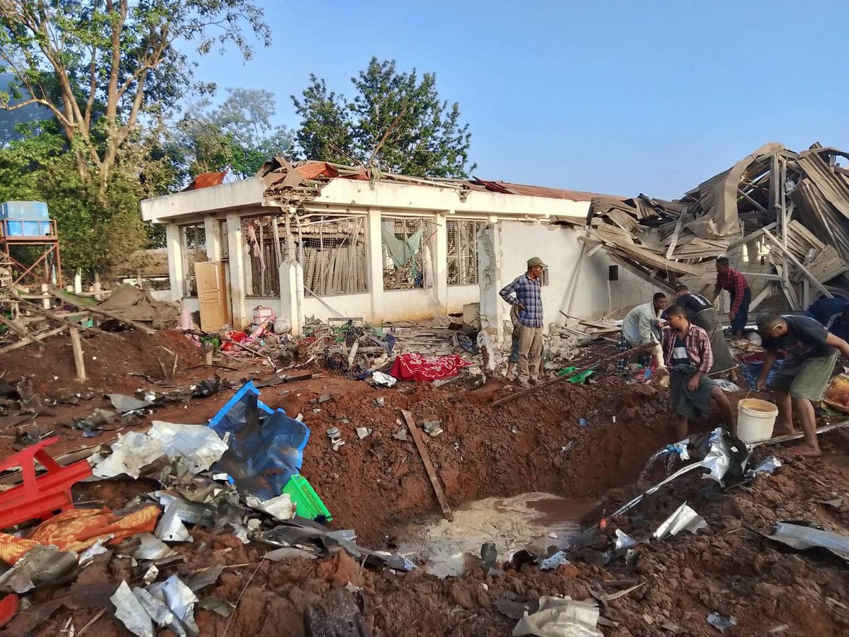 The Myanmar junta launched another airstrike on a detention center holding government forces, run by the Mandalay People’s Defense Force, early on Wednesday morning, killing four detainees, including a detained junta major. (Photo: Mandalay PDF) 