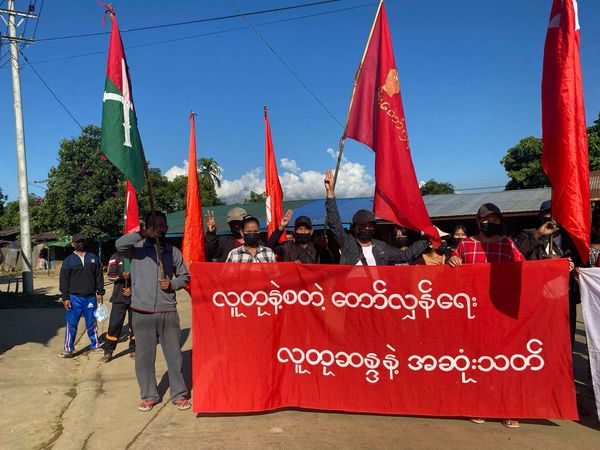 Anti-military strike and KIA, PDF, NUG rally in Phakant city