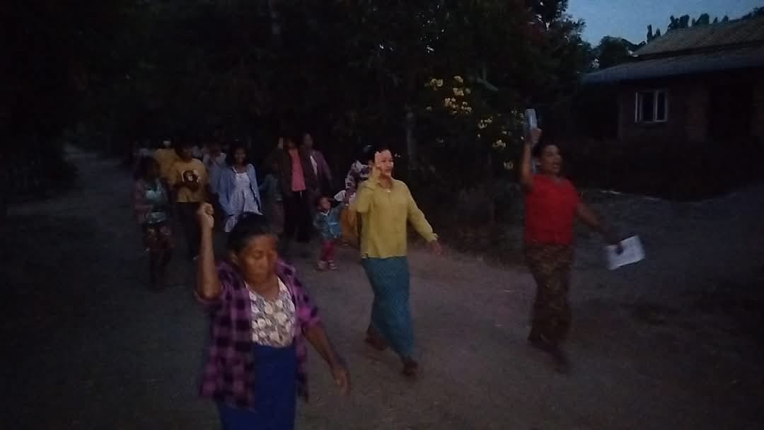 Demonstration against military dictatorship in Yi Ma Pin Township