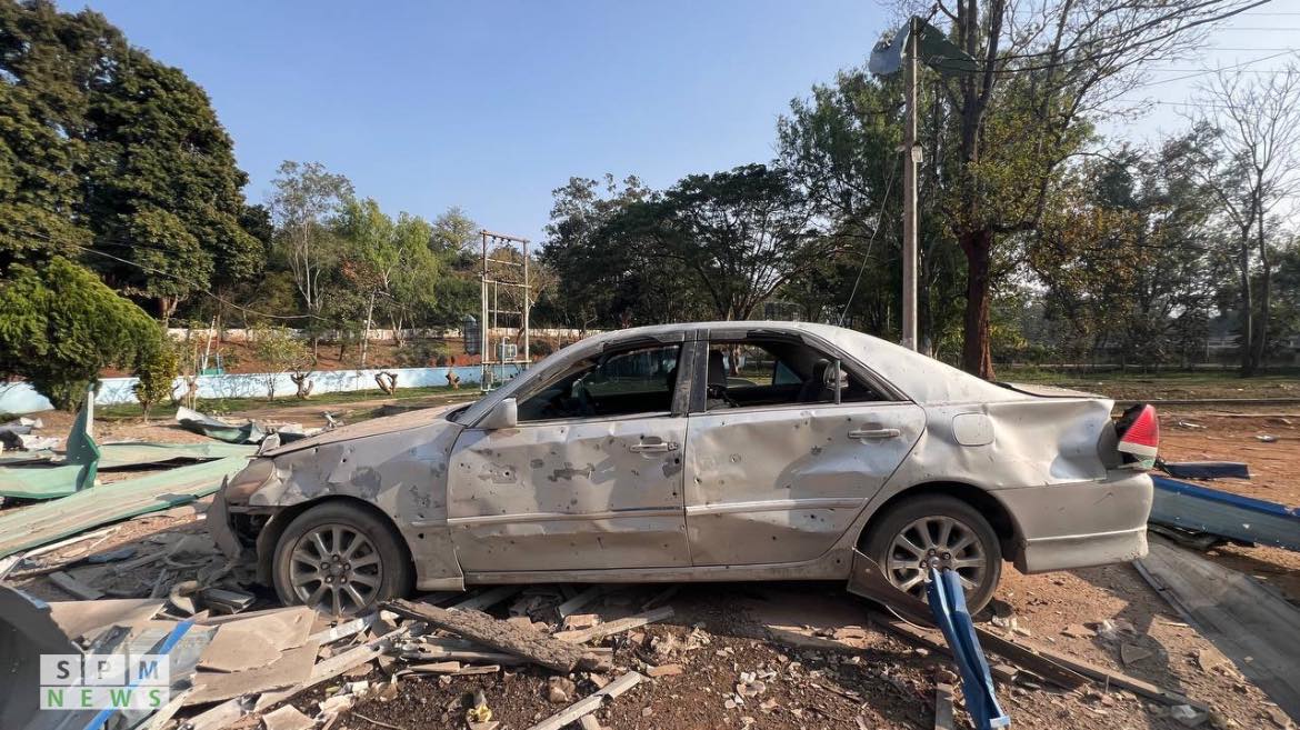 A medic and civilian were killed and at least 20 others injured in a  junta airstrike on Kyaukme hospital under the control of the Ta’ang  National Liberation Army in northern Shan State on Saturday, according  to media reports. Photo: Shwe Phee Myay News Agency