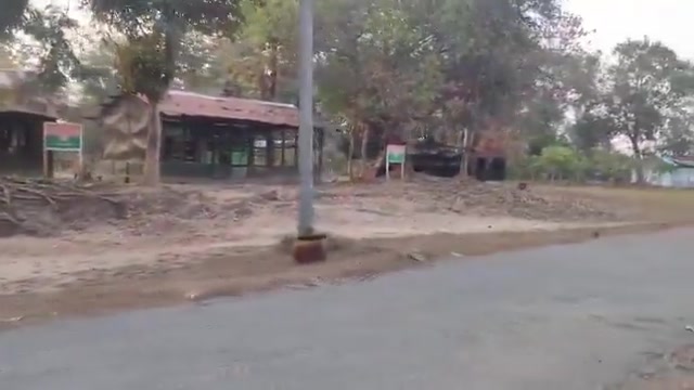 Myanmar: KIA and PDF resistance forces continue to advance in the city of Bhamo in southern Kachin state.A burned out junta vehicle can be seen by the side of the road