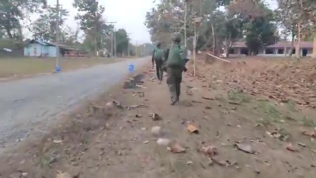 Myanmar: KIA and PDF resistance forces continue to advance in the city of Bhamo in southern Kachin state.A burned out junta vehicle can be seen by the side of the road