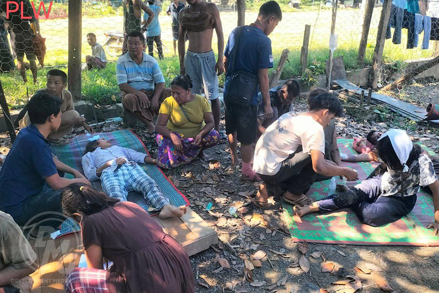 Two women were killed and at least 19 others including children were wounded in a junta air raid on Chin State’s Paletwa town controlled by the ethnic Arakan Army (AA) on Monday, according to locals. (Photo: We Love Paletwa) 