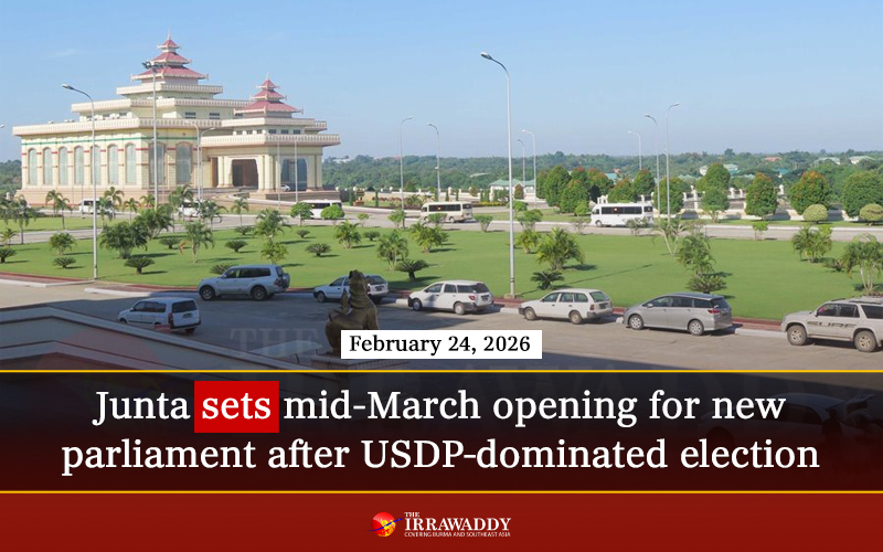 Myanmar’s junta says the new parliament will convene in mid-March after an election dominated by its proxy, the USDP, which won enough seats to form a government. The military will fill its 25-percent quota under the 2008 Constitution.